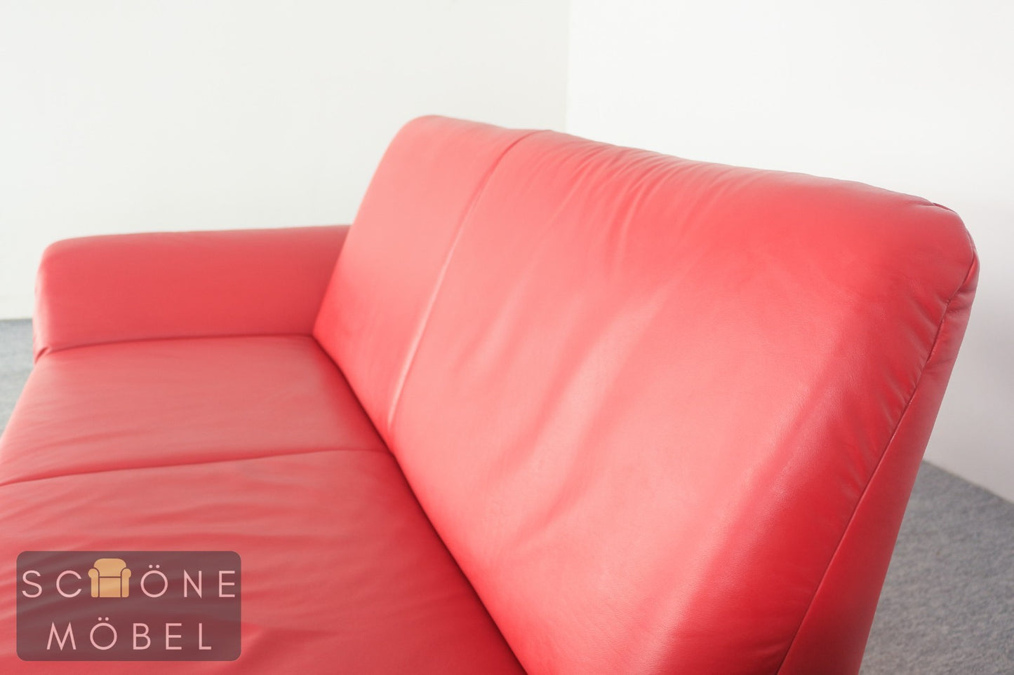 KOINOR Designersofa Leder rot 2er Sofa Echtleder Couch Couchgarnitur 2 Sitzer