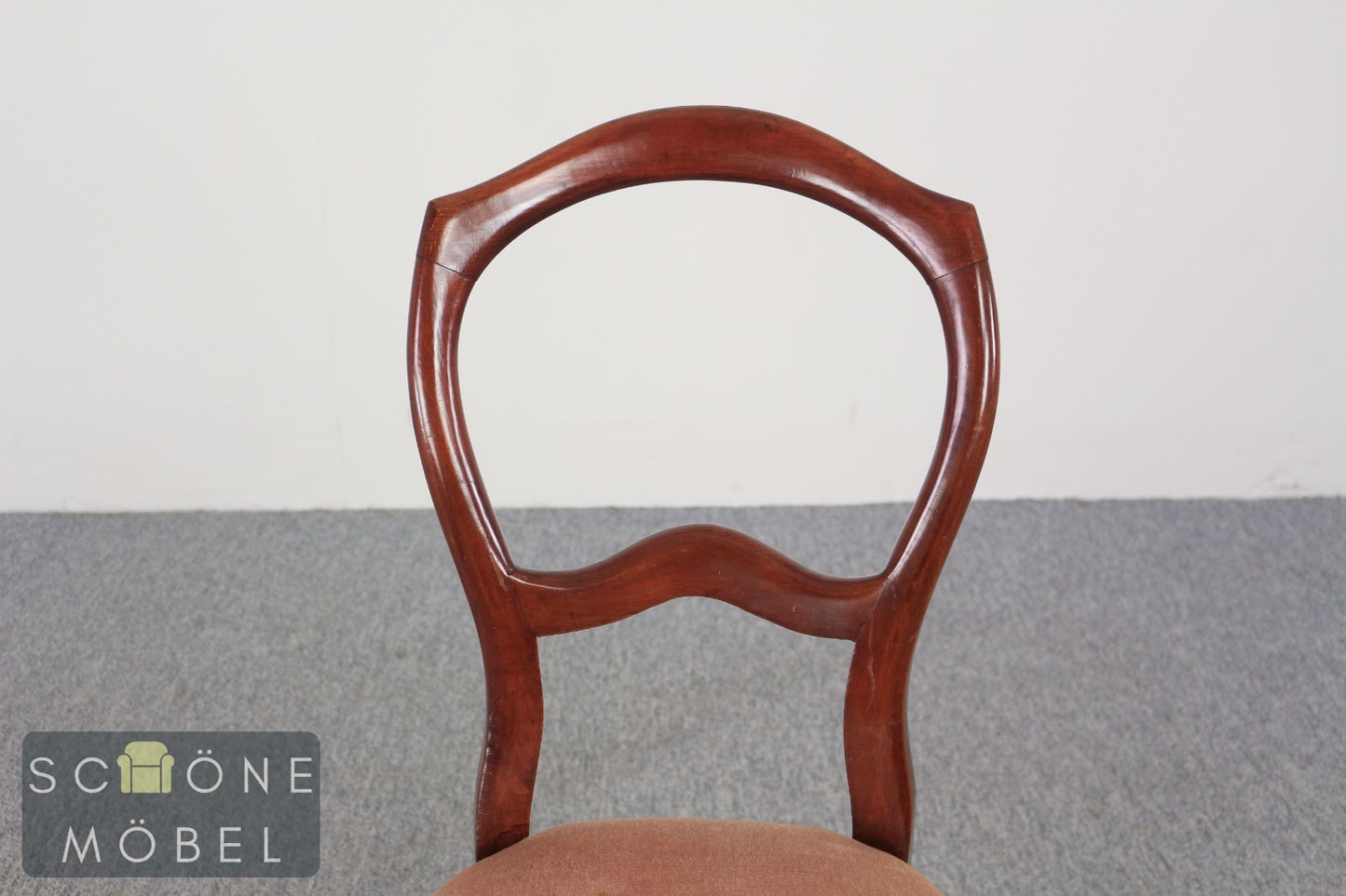 Set aus 6 elegante Rokoko Stil Polsterstühle Mahagoni Esszimmerstühle Vintage