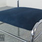 2er Set Design Stuhl Chrom Blau Polsterstuhl Set modern Stapelstuhl Vintage