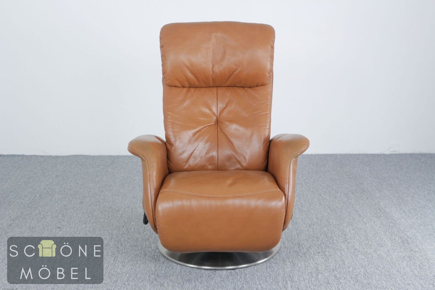Moderner Musterring Designer Leder Sessel Relax Armchair Relaxsessel Echtleder