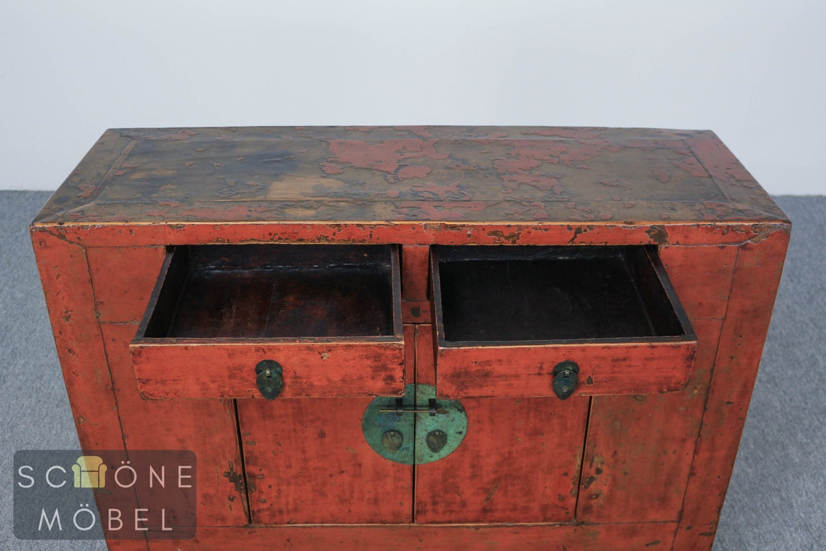 Asiatisch Antike China Kommode Kolonial Stil Patina Sideboard Sammlerstücke