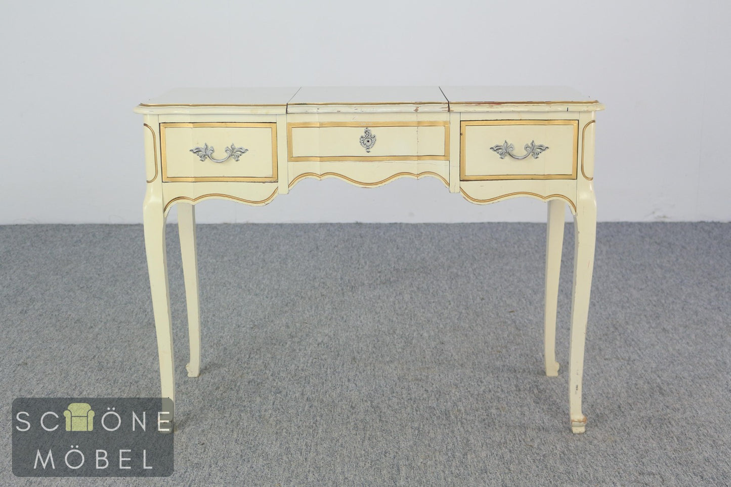 Eleganter Schminktisch / Schreibtisch im französischen Landhausstil mit Spiegel