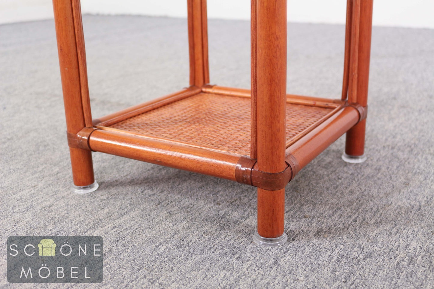 Rattan Blumenständer Pflanzenständer Regal Vintage Boho Bambus Design
