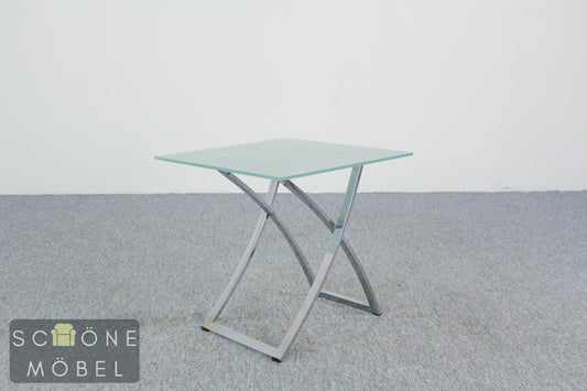 Design Beistelltisch Glas Metall Tisch modern minimalist Table Chrom  Glas