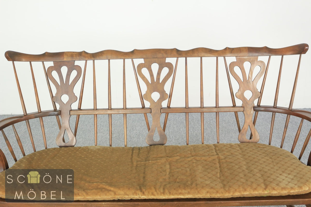 Windsor Sofa Bank 3-Sitzer Holz massiv mit Armlehnen Landhaus Sitzgelegenheit