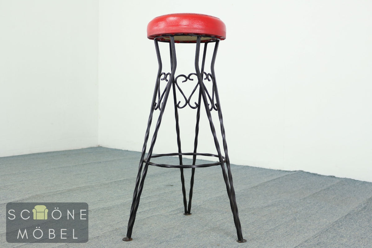 Barhocker aus Metall Bar Hocker Sitzbank Tresen Stuhl Küche Kunstleder