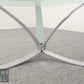 Runder Glascouchtisch mit Chrom im Roger Sprunger Stil Moderner Coffee Table