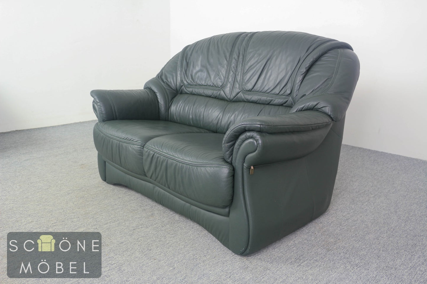 Bequeme Elastoform Leder 2er Sofa Echtleder Couch Couchgarnitur 2 Sitzer