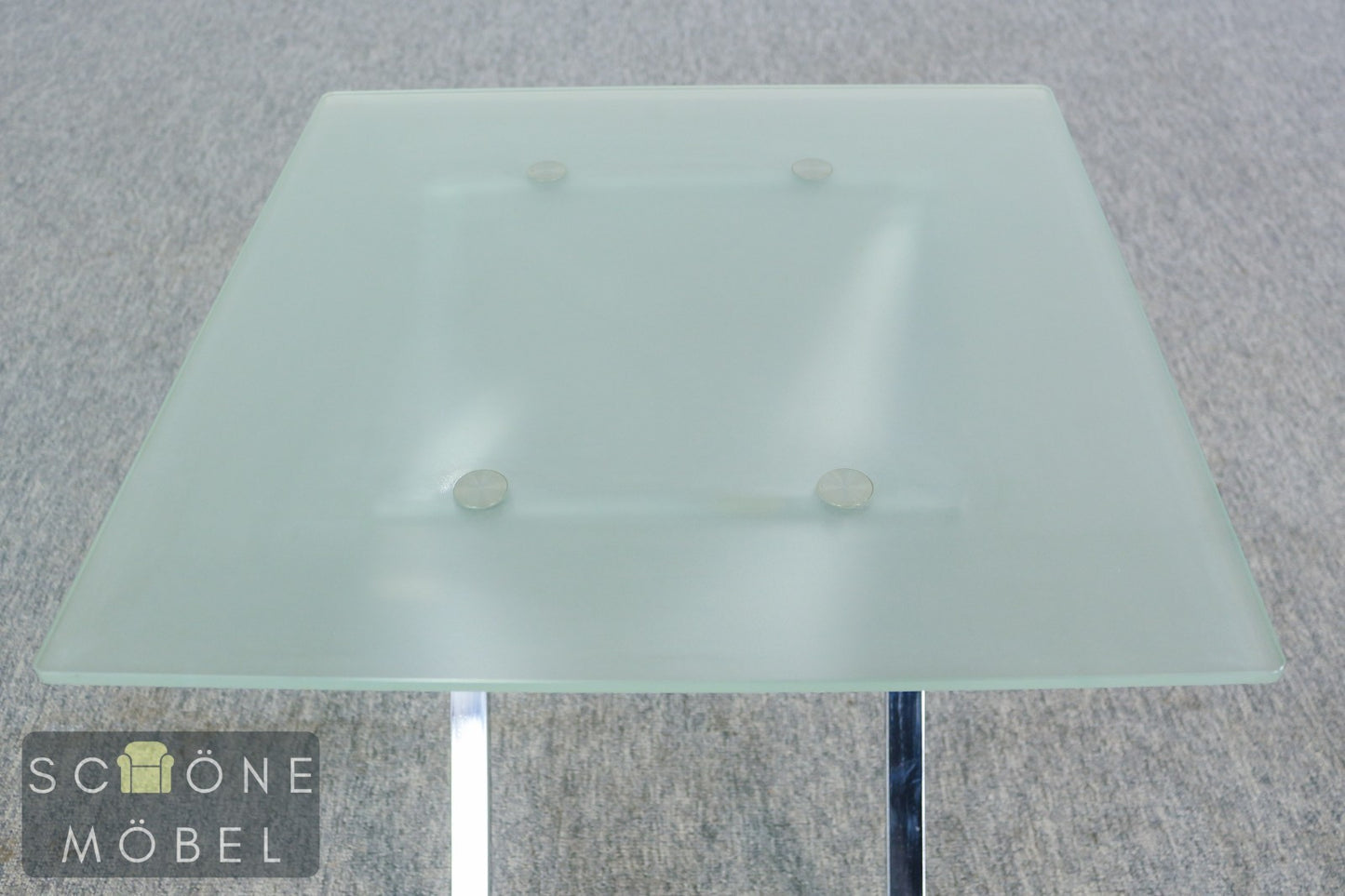 Design Beistelltisch Glas Metall Tisch modern minimalist Table Chrom  Glas
