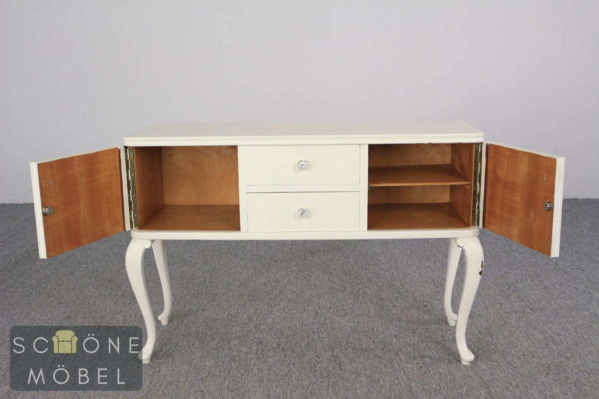 Vintage Chippendale Stil Sideboard Kommode Anrichte Weiß Barock Rokoko Schrank