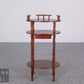 Vintage Beistelltisch rund mit Schublade Etagere Blumenständer Holz
