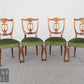 Antik Stil Stuhl Chippendale Esszimmerstuhl Samt Grün Massivholz Rokoko Vintage