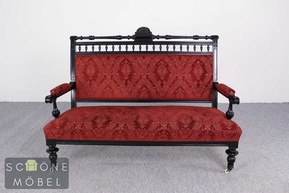 Antikes Sofa Gründerzeit Sitzbank Polstersofa Chaiselongue Samt Historismus