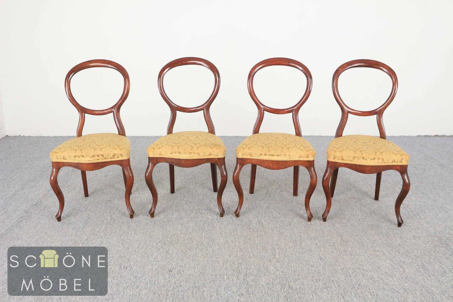 Antik Stil Stuhl Rundrücken Esszimmerstuhl Massivholz Rokoko Biedermeier Vintage