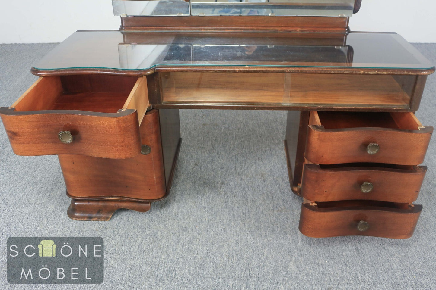 Art Deco Frisierkommode Spiegel Vintage Schminktisch Antik Stil Kommode Anrichte