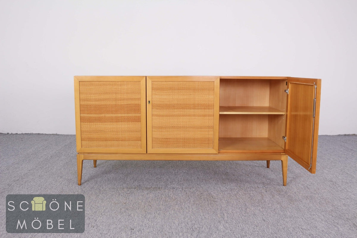 Vintage Sideboard mit Wiener Geflecht Rattan Kommode Danish Design Retro