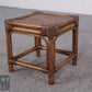 Rattan Beistelltisch Hocker Bambus Korbgeflecht Vintage Boho Kolonialstil
