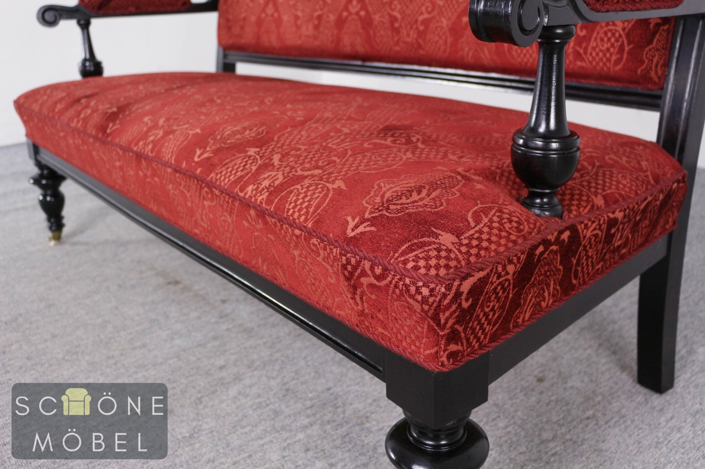 Antikes Sofa Gründerzeit Sitzbank Polstersofa Chaiselongue Samt Historismus