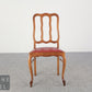 2er Set Vintage Holzstühle Set Vintage Esszimmerstühle mit rotem Leder Holz