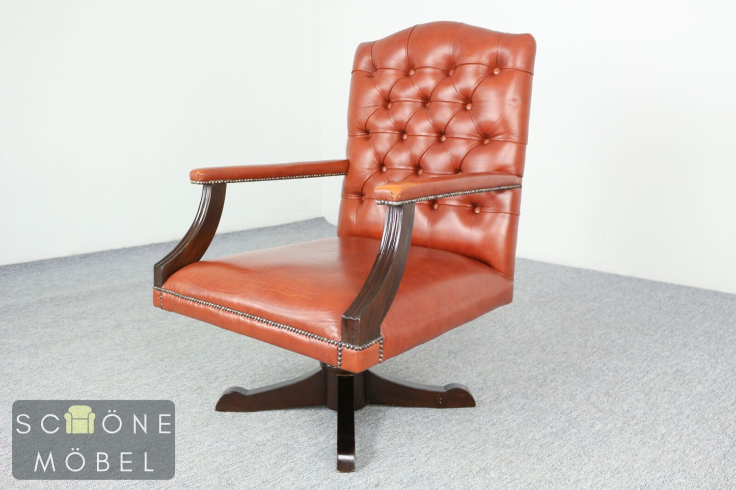 Hübscher Chesterfield Sessel Ledersessel Echtleder 1er Leder Armchair English