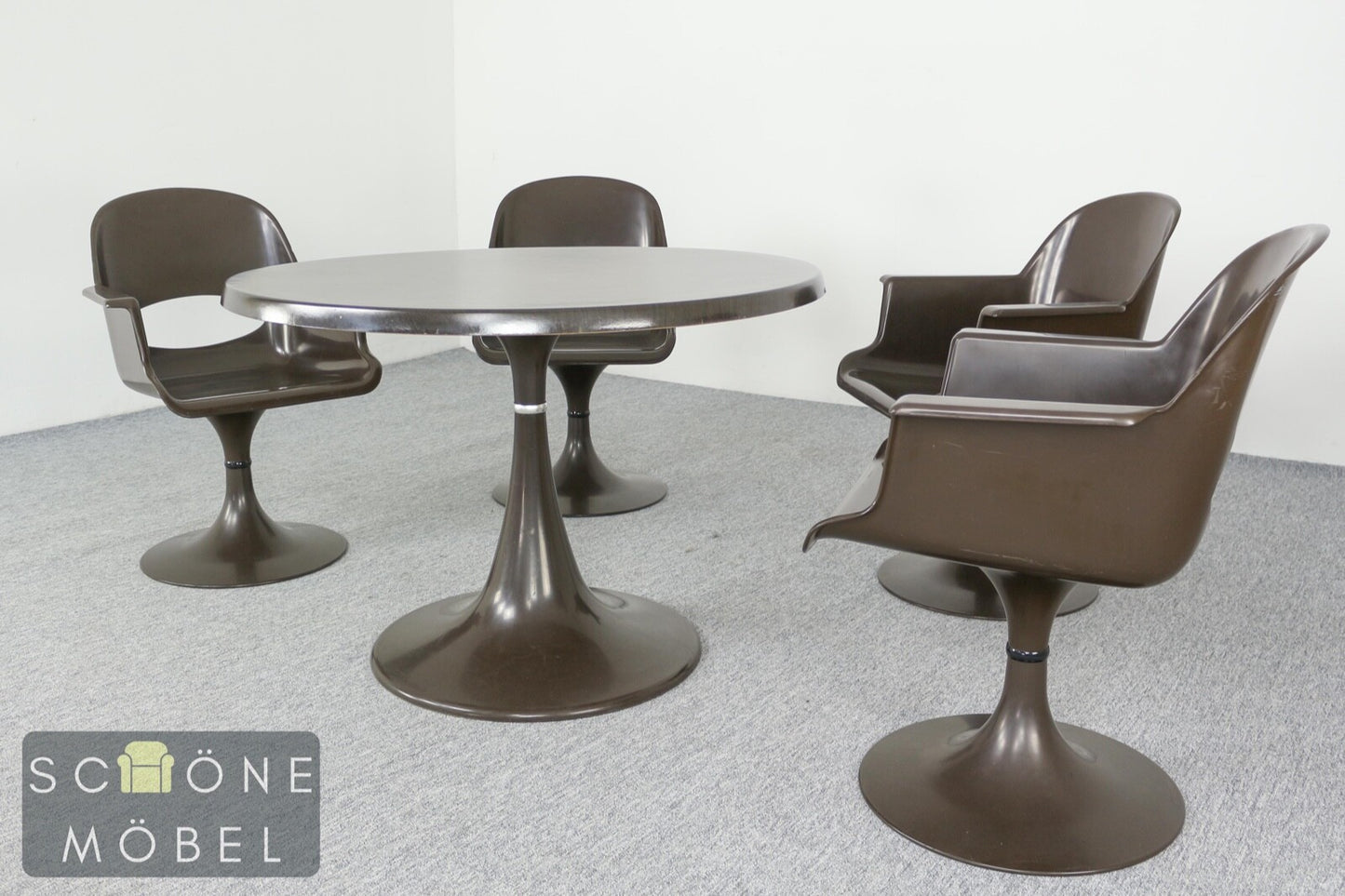 KURZ Vintage Tisch Retro Drehstühle Mid Century Table Space Age Esstisch 70er