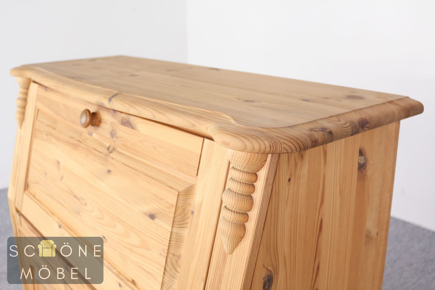 Massivholz Sekretär Kiefer Landhaus Schreibschrank Vintage Bauernmöbel
