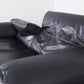 Designer Ledersofa Schwarz Zweisitzer Lounge Sofa im De-Sede Stil