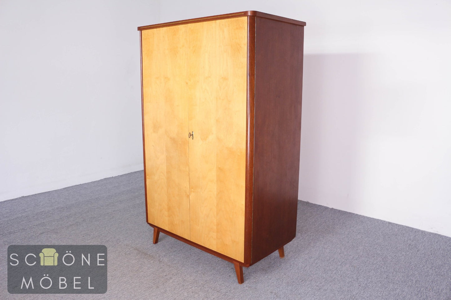 DDR Vintage Kleiderschrank Mid Century Garderobenschrank Holz 50er 60er