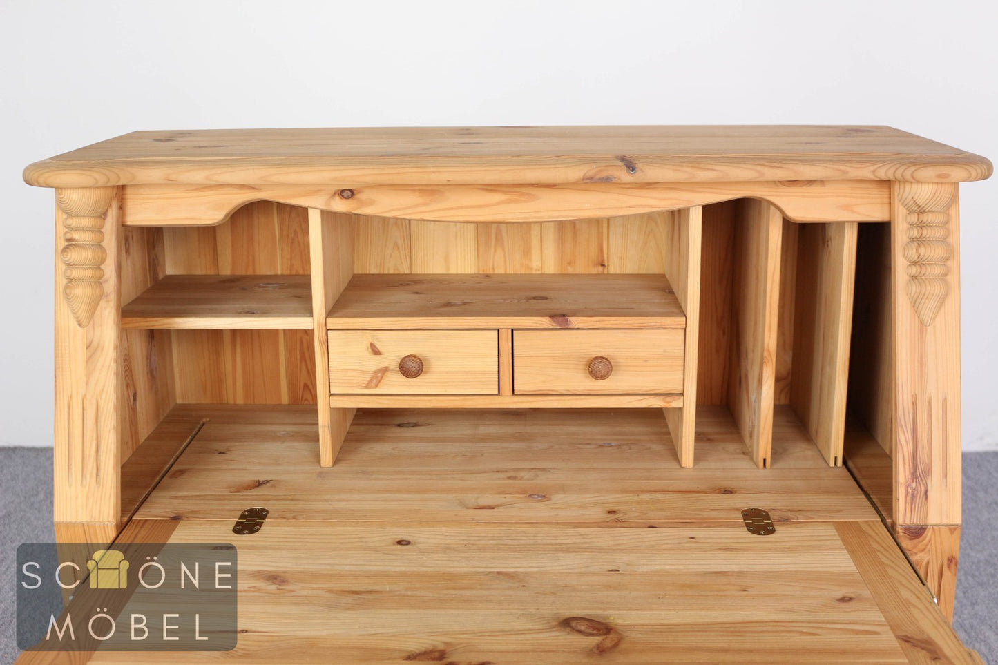 Massivholz Sekretär Kiefer Landhaus Schreibschrank Vintage Bauernmöbel