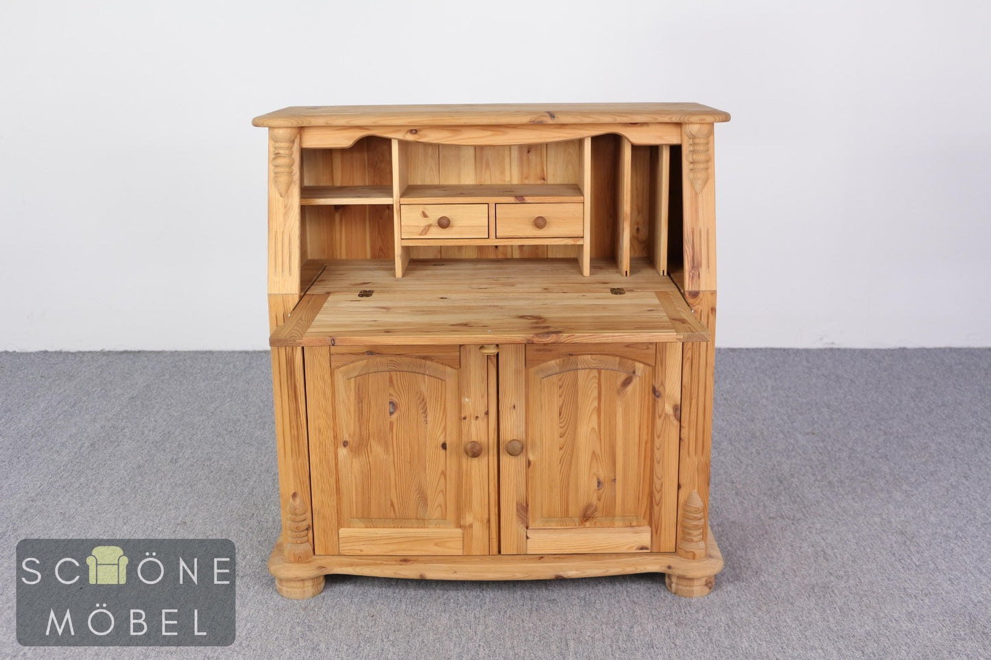 Massivholz Sekretär Kiefer Landhaus Schreibschrank Vintage Bauernmöbel