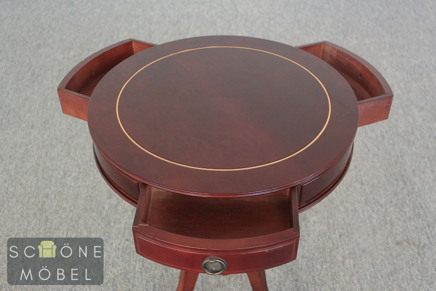 Eleganter Runder Regency Stil Beistelltisch im Biedermeier Stil Ablagetisch