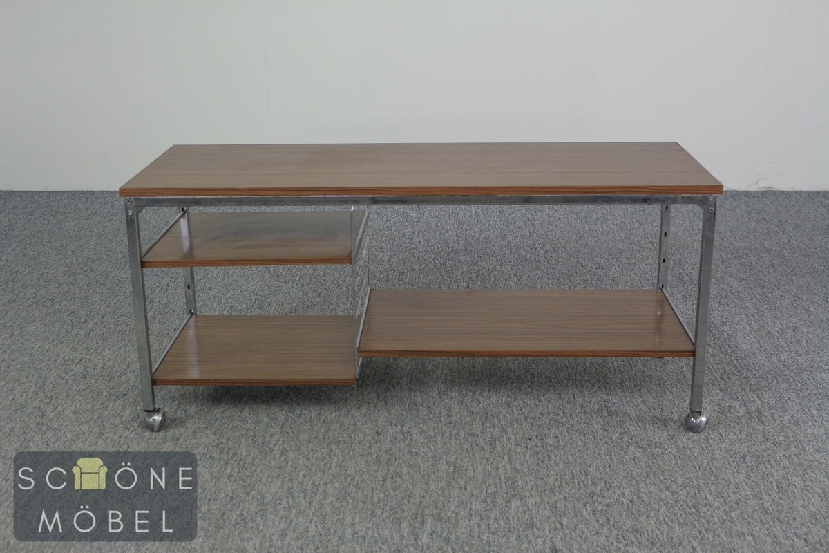 70er Jahre Vintage TV Board Mid Century Rollwagen Anrichte Retro Servierwagen