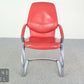 Original Designklassiker 2er Set KOINOR Design Freischwinger Stühle rot – Leder