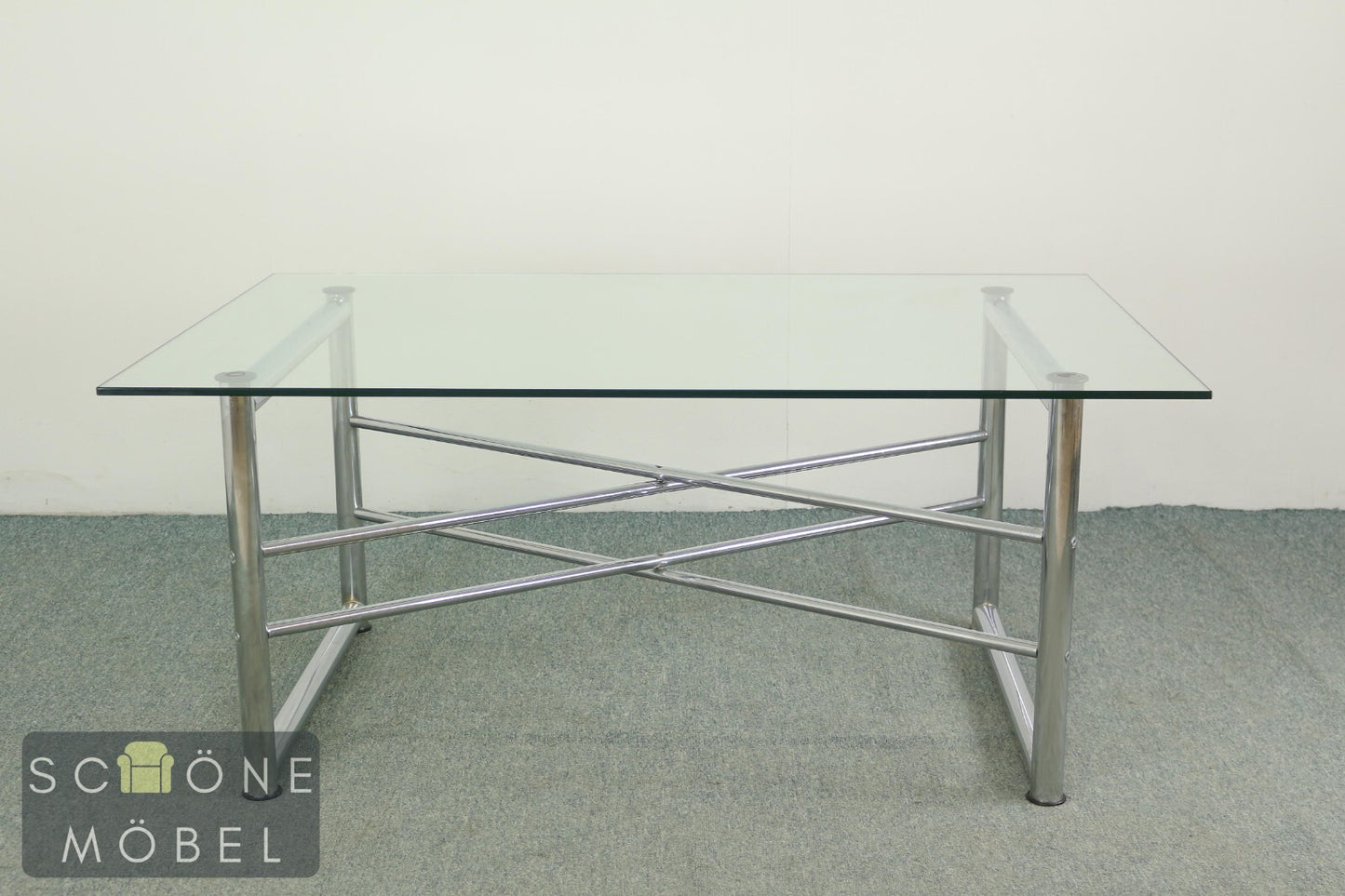 Glastisch Couchtisch Chrom Sofatisch Modernes Design Coffee Table Tisch
