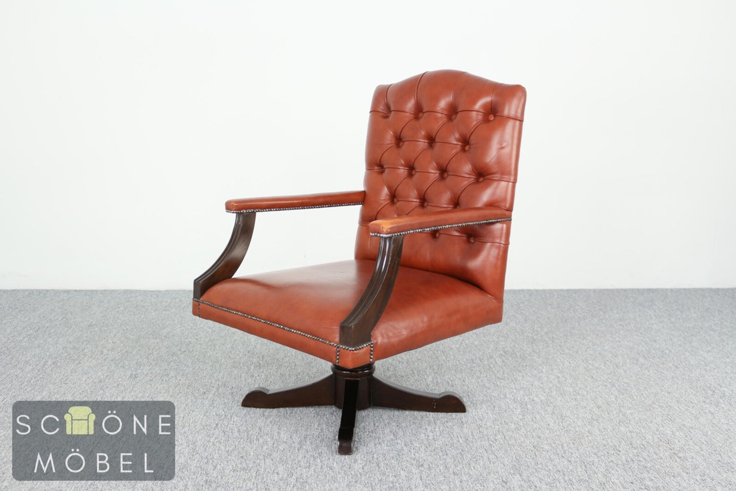Hübscher Chesterfield Sessel Ledersessel Echtleder 1er Leder Armchair English