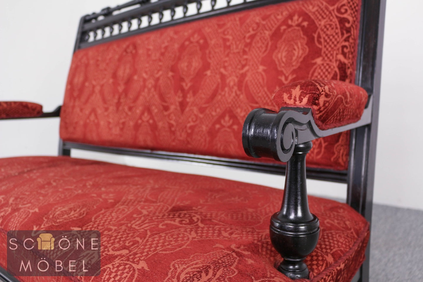 Antikes Sofa Gründerzeit Sitzbank Polstersofa Chaiselongue Samt Historismus