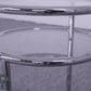 Design Beistelltisch Glas Metall Tisch modern minimalist Table Chrom  Bauhaus