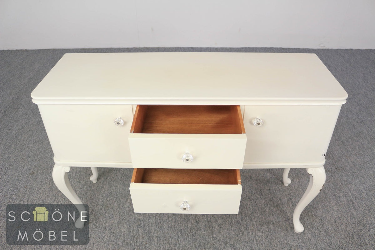 Vintage Chippendale Stil Sideboard Kommode Anrichte Weiß Barock Rokoko Schrank