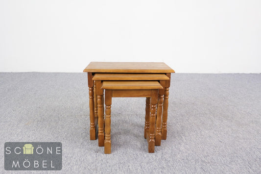 Satztische Eiche Massiv Beistelltische Vintage Landhaus Antik Nesting Tables