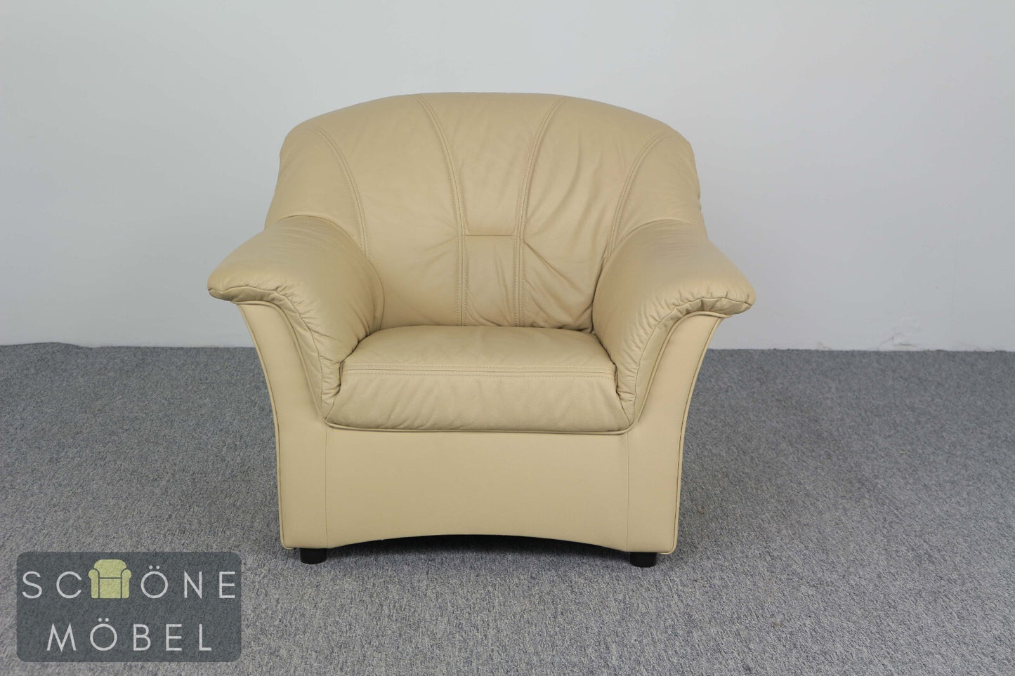 Eleganter Vintage Ledersessel Retro Design Echtleder Sessel 1er Leder Armchair