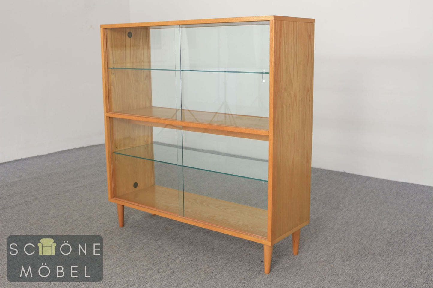 Vintage Vitrine Raumtrenner Mid Century Glas Anrichte Retro Skandinavisch