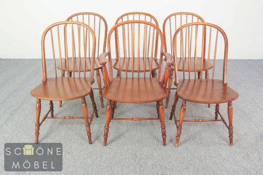 Vintage Stuhl Retro Esszimmer Stühle Mid Century Windsor Holzstuhl Colonial