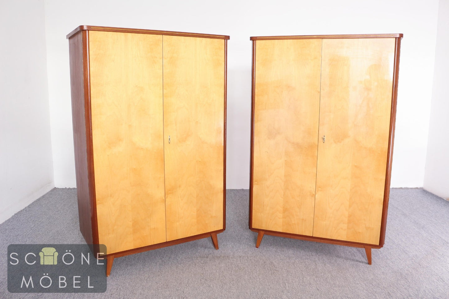 DDR Vintage Kleiderschrank Mid Century Garderobenschrank Holz 50er 60er