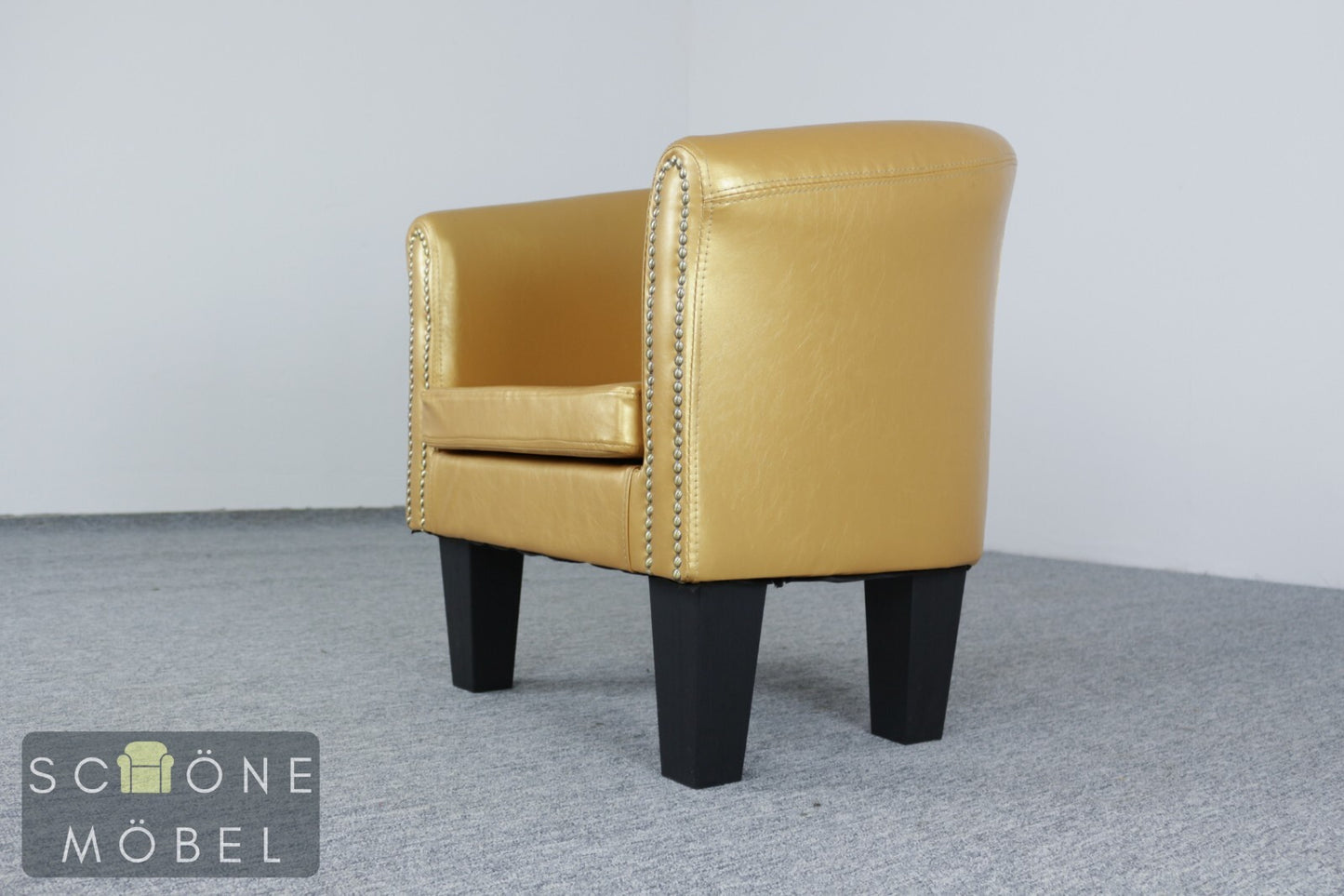 Niedlicher Clubsessel Sessel Ledersessel Sessel 1er Kunstleder Gold