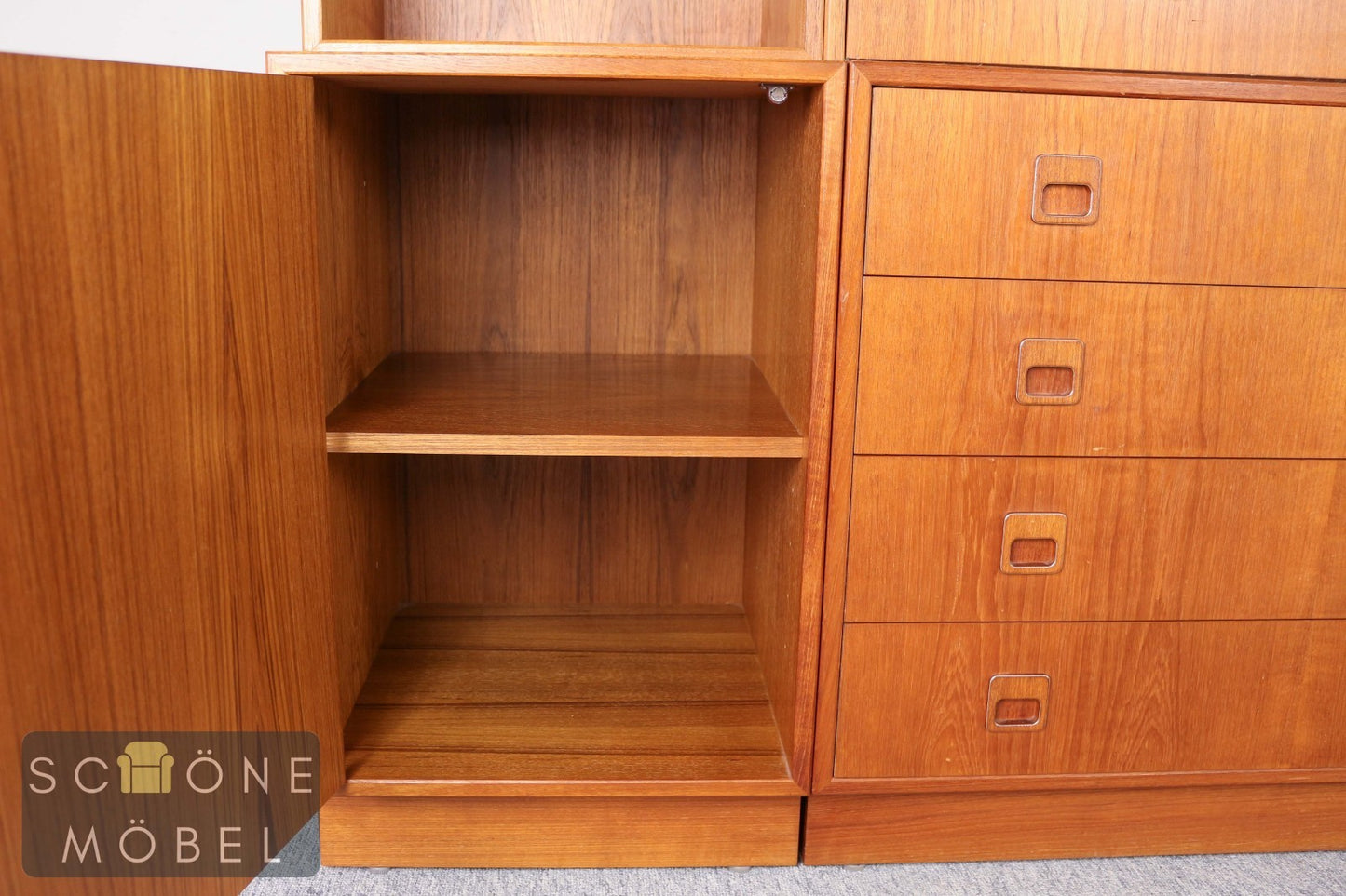 Schrankwand Vitrine Sekretär Danish Design Mid Century Wandschrank Schrank