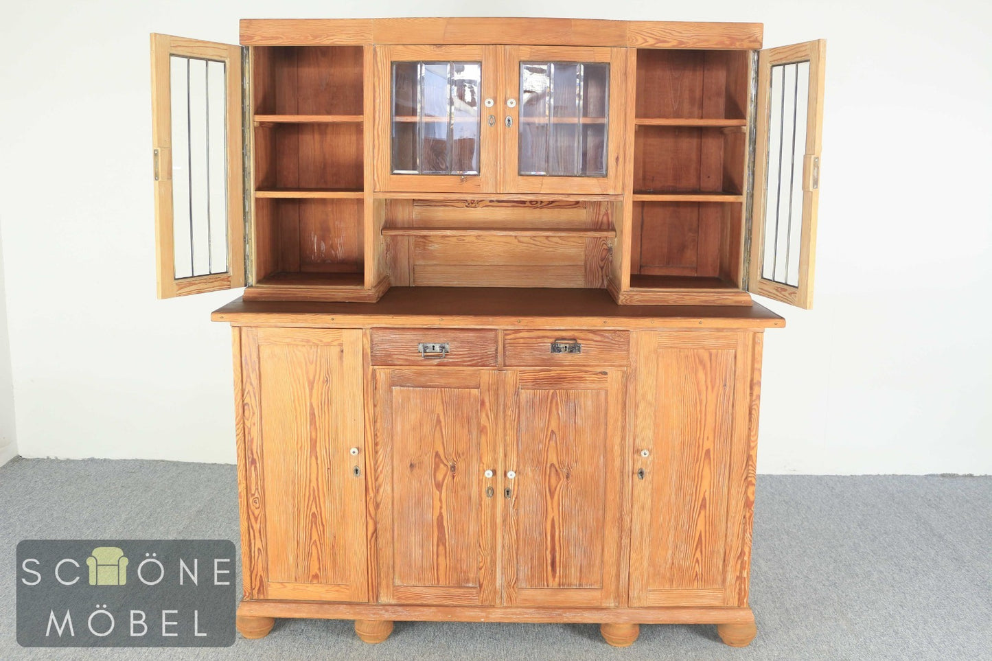 Schöner Jugendstil Küchenschrank Vintage Buffet Retro Küchenbuffet Massivholz