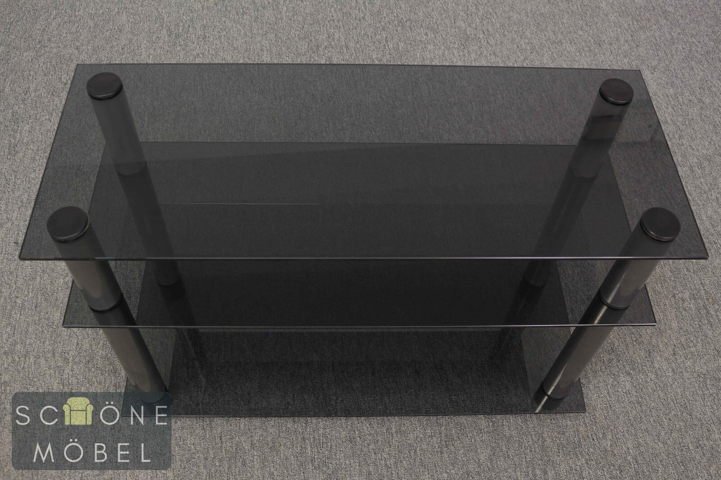 Modern TV HiFi Tisch Beistelltisch Phonotisch  Vintage Stil Tischchen Glas