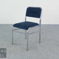2er Set Design Stuhl Chrom Blau Polsterstuhl Set modern Stapelstuhl Vintage
