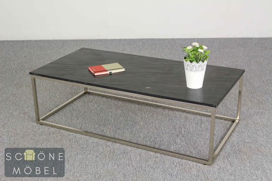 Couchtisch Marmorplatt schlichtes Design Sofa Tisch Industrial Table Metallbeine