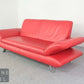 KOINOR Designersofa Leder rot 2er Sofa Echtleder Couch Couchgarnitur 2 Sitzer